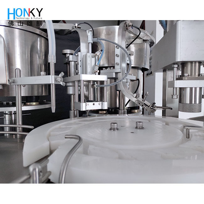 ডেস্কটপ ফুল অটোমেটিক ভিল তরল ভর্তি এবং ছোট ব্যাচ ফার্মা তরল উত্পাদন জন্য ক্যাপিং মেশিন