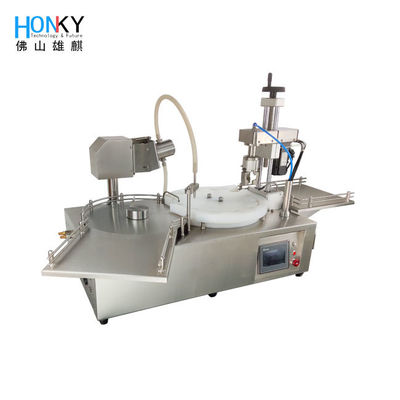 25bpm তরল ভরাট মেশিন 15ml তরল গ্লাস বোতল ভরাট এবং ক্যাপিং মেশিন